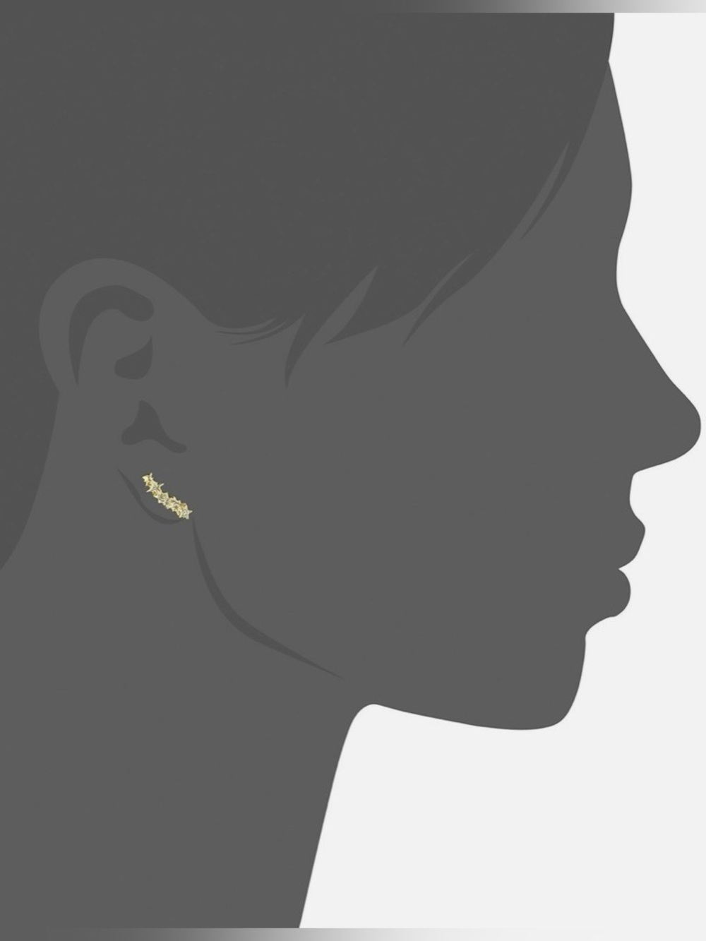 NWT [Rebecca Minkoff] Stargazing Gold Star Ear Crawler Climbers Studs w Crystals - Picture 5 of 10